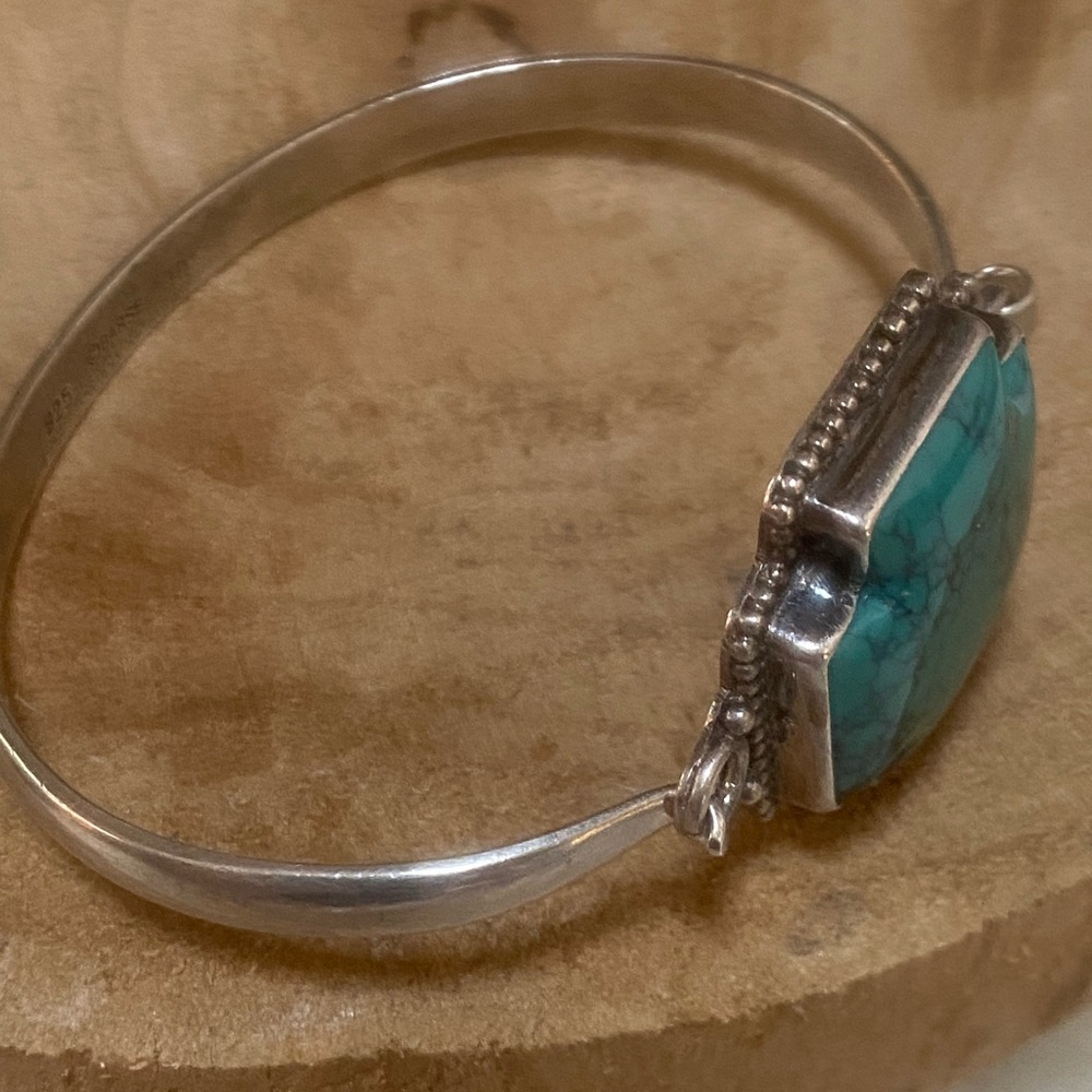 BARSE -Sterling silver & turquoise bangle - Picture 4 of 6